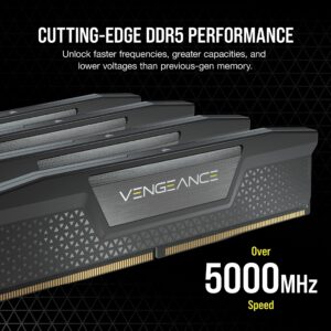 CORSAIR VENGEANCE DDR5 RAM 64GB (4x16GB) 6600MHz CL32 Intel XMP iCUE Compatible Computer Memory - Black (CMK64GX5M4B6600C32)