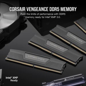 CORSAIR VENGEANCE DDR5 RAM 64GB (4x16GB) 6600MHz CL32 Intel XMP iCUE Compatible Computer Memory - Black (CMK64GX5M4B6600C32)