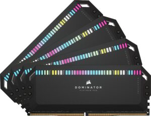 corsair dominator platinum rgb ddr5 ram 64gb (4x16gb) 6200mhz cl32 intel xmp icue compatible computer memory - black (cmt64gx5m4b6200c32)