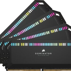 CORSAIR DOMINATOR PLATINUM RGB DDR5 RAM 64GB (4x16GB) 6200MHz CL32 Intel XMP iCUE Compatible Computer Memory - Black (CMT64GX5M4B6200C32)