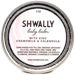 shwally tallow & calendula baby bootie, lip and nipple balms, the ultimate paleo skin protector - 100% grass fed tallow, calendula flowers and protective beeswax, pregnancy and nursing safe, unscented (zinc oxide + chamomile - not scented)