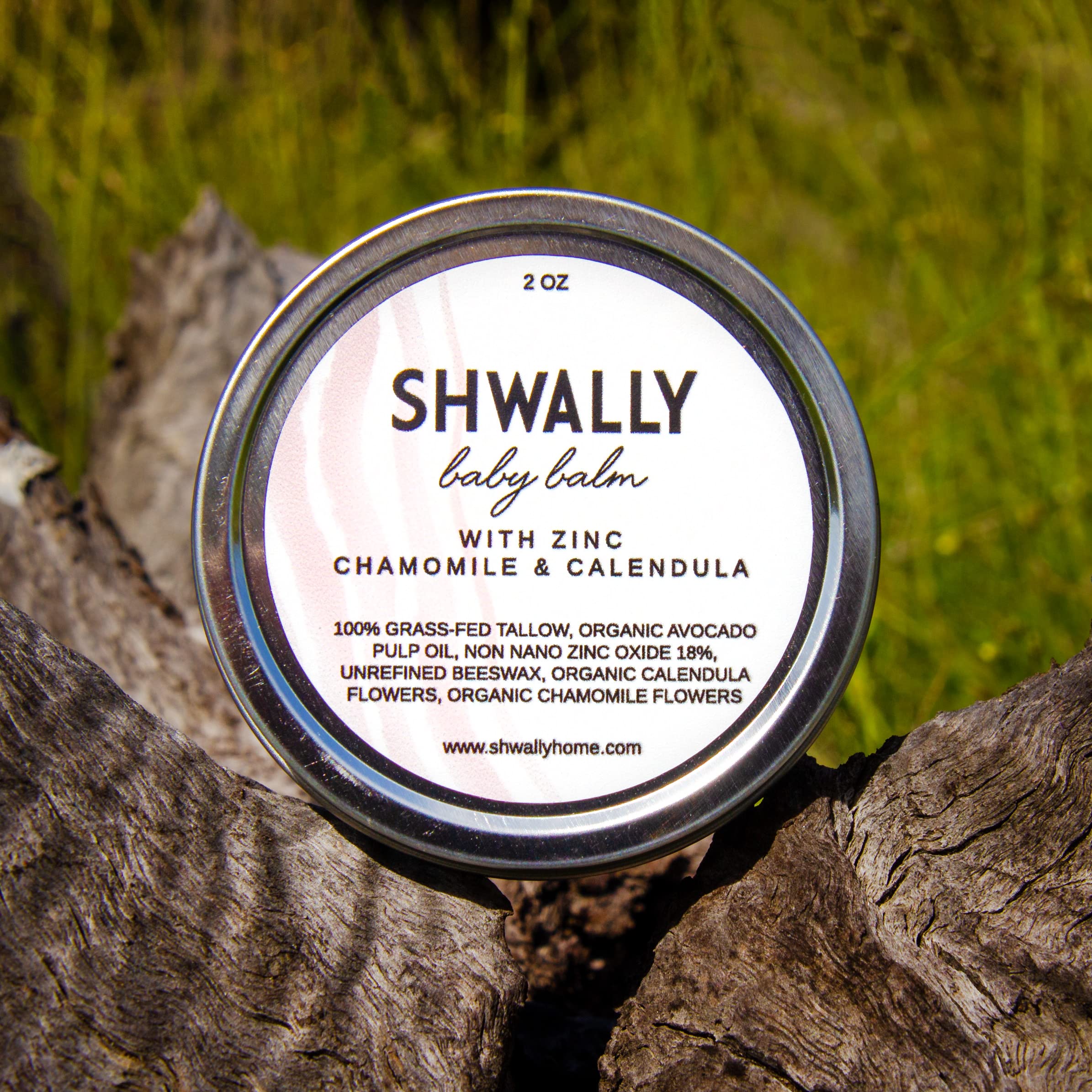 Shwally Tallow & Calendula Baby Bootie, Lip and Nipple Balms, The Ultimate Paleo Skin Protector - 100% Grass Fed Tallow, Calendula Flowers and Protective Beeswax, Pregnancy and Nursing Safe, Unscented (Zinc Oxide + Chamomile - Not Scented)