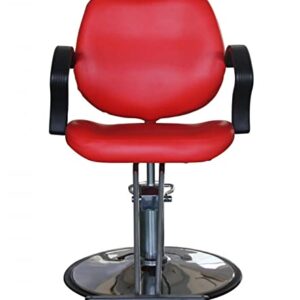 Funnylife Red Round Base Hydraulic Pump Styling Chair Barber Chair Salon Beauty Equipment