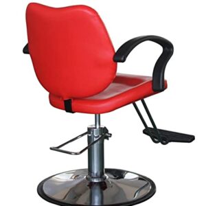 Funnylife Red Round Base Hydraulic Pump Styling Chair Barber Chair Salon Beauty Equipment