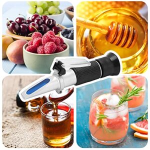 Syrup Refractometer Handheld Portable Honey Refractometer Sugar Refractometer High Accuracy Fruit Concentration Tester for Measuring Sugar Honey Content 28-62%