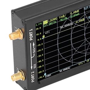 Oumefar Vector Network Analyzer, Full Touch Screen HF VHF UHF Antenna Analyzer Shielding Electromagnetic Interference with Aluminum Case for Short  Precisionmeasuring