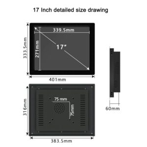 17 Inch Resistive Touch Industrial AIO PC with Com WiFi Module Win10 Pro (4GB RAM 256GB SSD, Core i7-5500U)