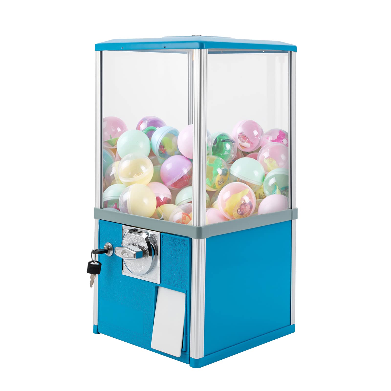 Vending Machine, Big Capsule Vending Candy Gumball Machine, Large Load Capacity Gumball Bank, Gumball Dispenser Commercial Vending Machines for Game Stores Retail Stores Home (Blue)