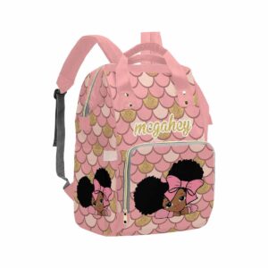 artsadd custom diaper back pack with thermal pockets, bow tie glitter travel backpack customized baby backpack with name for new mom baby shower gifts