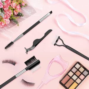 Eyelash Mascara Guard Eyelash Comb Eyebrow Brush Mascara Shield Applicator Guard Eyelash Separator Tool Eyelash Tweezers Eye Makeup Tools for Women Girls 8 Pieces