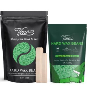 2.5lb+1lb aloe hard wax beads for hair removal at home for sensitive skin face leg eyebrow