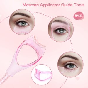 Eyelash Mascara Guard Eyelash Comb Eyebrow Brush Mascara Shield Applicator Guard Eyelash Separator Tool Eyelash Tweezers Eye Makeup Tools for Women Girls 8 Pieces