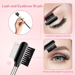 Eyelash Mascara Guard Eyelash Comb Eyebrow Brush Mascara Shield Applicator Guard Eyelash Separator Tool Eyelash Tweezers Eye Makeup Tools for Women Girls 8 Pieces