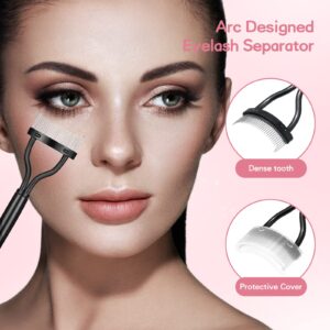 Eyelash Mascara Guard Eyelash Comb Eyebrow Brush Mascara Shield Applicator Guard Eyelash Separator Tool Eyelash Tweezers Eye Makeup Tools for Women Girls 8 Pieces