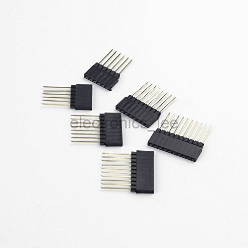 SBUOL 10pcs 2.54mm 4/6/8/10 Pin Stackable 14mm Long Legs Female Header for Arduino Shield (Pins: 40P)