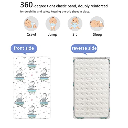 Star Themed Fitted Mini Crib Sheets,Portable Mini Crib Sheets Soft Toddler Mattress Sheet Fitted-Baby Sheet for Boys Girls,24“ x38“,Multicolor