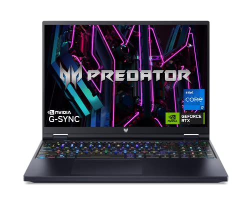 Acer Predator Helios 16 Gaming Laptop | 13th Gen Intel Core i7-13700HX | NVIDIA GeForce RTX 4070 | 16" 2560 x 1600 240Hz G-SYNC Display | 16GB DDR5 | 1TB Gen 4 SSD | Killer Wi-Fi 6E | PH16-71-72YG , Black