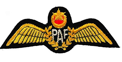 PAKISTAN AIR FORCE PILOT GOLD BULLION WIRE WING EXCELLENT QUALITY CP BRAND