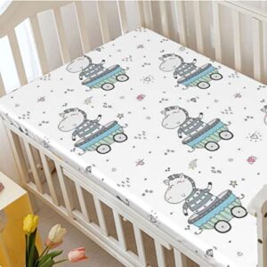 Star Themed Fitted Mini Crib Sheets,Portable Mini Crib Sheets Soft Toddler Mattress Sheet Fitted-Baby Sheet for Boys Girls,24“ x38“,Multicolor