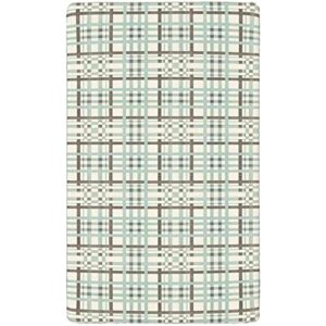 Retro Themed Fitted Mini Crib Sheets,Portable Mini Crib Sheets Soft and Breathable Bed Sheets-Baby Sheet for Boys Girls,24“ x38“,Seafoam Beige Brown