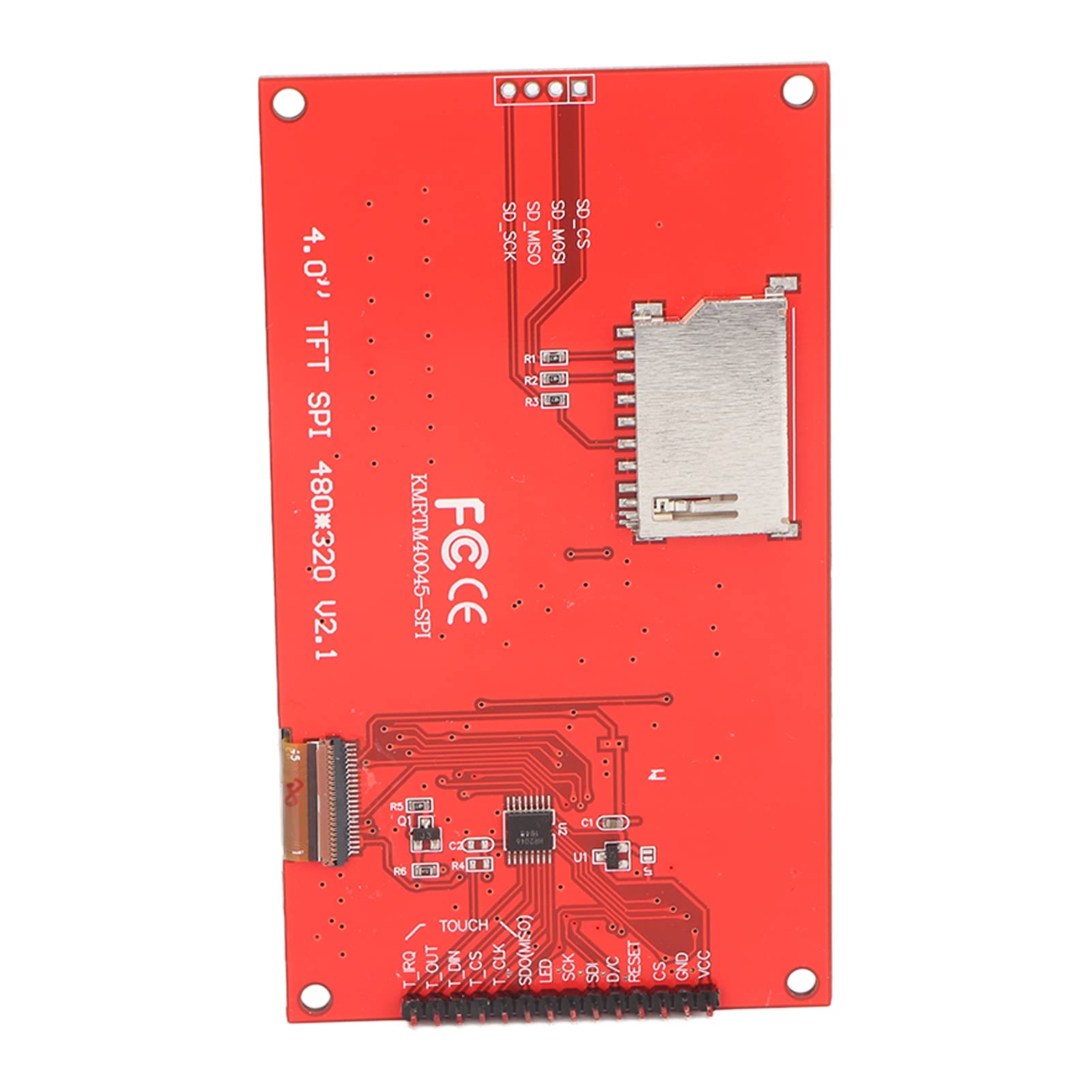 EBTOOLS 4in TFT LCD Display Module, ILI9488 Driver 14pin 480x320 HD SPI Serial Display Module, with a Memory Card Slot, 3.3V to 5V