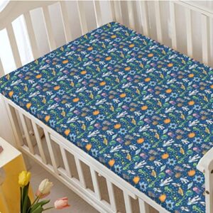 Space Themed Fitted Crib Sheet,Standard Crib Mattress Fitted Sheet Soft & Stretchy Fitted Crib Sheet-Great for Boy or Girl Room or Nursery,28“ x52“,Multicolor