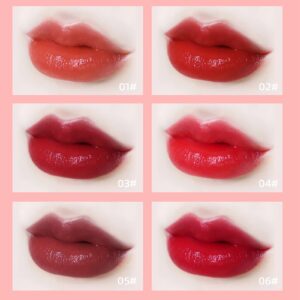 6 Colors Lip Tint Stain Set,Korean Lip Gloss Lip Tint Stain Mini Liquid Lipstick Multi-use Lip and Cheek Tint Long Lasting Non-Stick Cup Waterproof, High Pigment Vivid Color Lip Tint Makeup