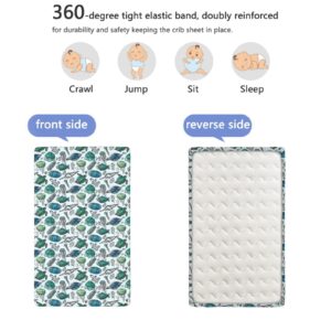 Sea Turtle Themed Fitted Crib Sheet,Standard Crib Mattress Fitted Sheet Soft Toddler Mattress Sheet Fitted-Crib Mattress Sheet or Toddler Bed Sheet,28“ x52“,Baby Blue Black Multicolor