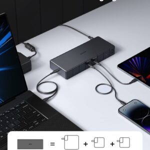 Anker 543 USB C to USB C Cable (140W, 6ft), USB 2.0 Bio-Nylon Charging Cable & Anker 778 Thunderbolt Docking Station (12-in-1, Thunderbolt 4), 40 Gbps with Max 100W Charging