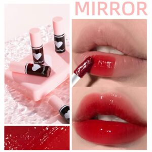 6 Colors Lip Tint Stain Set,Korean Lip Gloss Lip Tint Stain Mini Liquid Lipstick Multi-use Lip and Cheek Tint Long Lasting Non-Stick Cup Waterproof, High Pigment Vivid Color Lip Tint Makeup