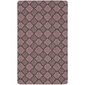 Snakeskin Print Themed Fitted Crib Sheet,Standard Crib Mattress Fitted Sheet Toddler Bed Mattress Sheets-Baby Crib Sheets for Girl or Boy,28“ x52“,Pale Mauve Taupe Dark Mauve Dried Rose