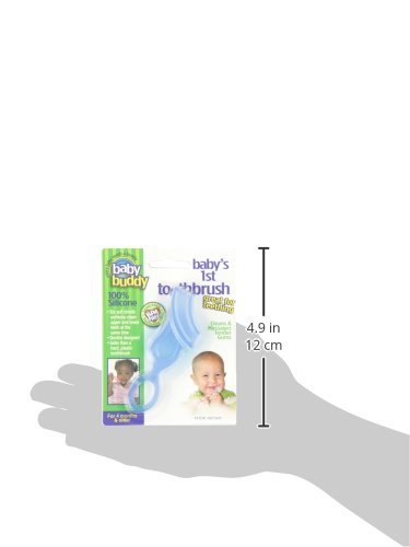 Brilliant Baby’s 1st Toothbrush - Silicone First Toothbrush for Babies and Toddlers, 4 Months Old and Up, Oral Care Must Haves for Infant and Toddler, Baby Registry Essentials, Blue, 1 (Pack of 3)