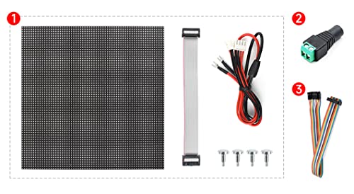 Coolwell Flexible RGB LED Matrix Panel Full-Color 64×64 for Raspberry Pi 4B+ 4B 3B+ 3B 2B+ Zero W WH Pico ESP32 Ardui 3mm Pitch Adjustable Brightness and Bendable PCB