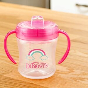 Dr. Brown's Transition Sippy Cup with Soft Spout - Pink - 6oz - 6m+ (Pack of 2)