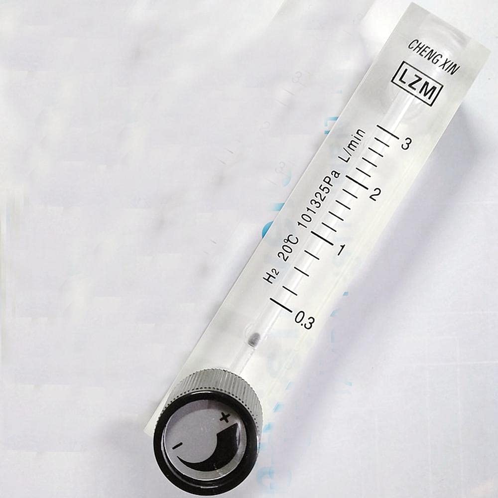 H2 Rotameter Flow Meter 0.1-25LPM LZM-8M Push in Fit 6 OD Tube Acrylic Adjustable Panel with Valve - (Size: 2-20LPM)