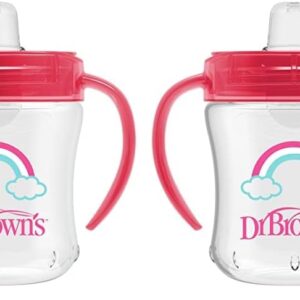 Dr. Brown's Transition Sippy Cup with Soft Spout - Pink - 6oz - 6m+ (Pack of 2)