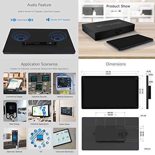 waveshare 21.5inch Capacitive Touch Monitor, 1080×1920 Full HD, Compatible with Raspberry Pi/Jetson Nano/PC-Monitor+ CMPI4102008