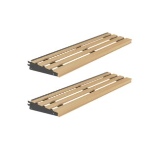 2 pack rustic wooden bread bakery display shelves - slatted - 48" w x 13”d wood retail display with price tag channel fits most retail shelving and gondola shelf systems from madix, lozier and others