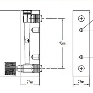 H2 Rotameter Flow Meter 0.1-25LPM LZM-8M Push in Fit 6 OD Tube Acrylic Adjustable Panel with Valve - (Size: 2-20LPM)