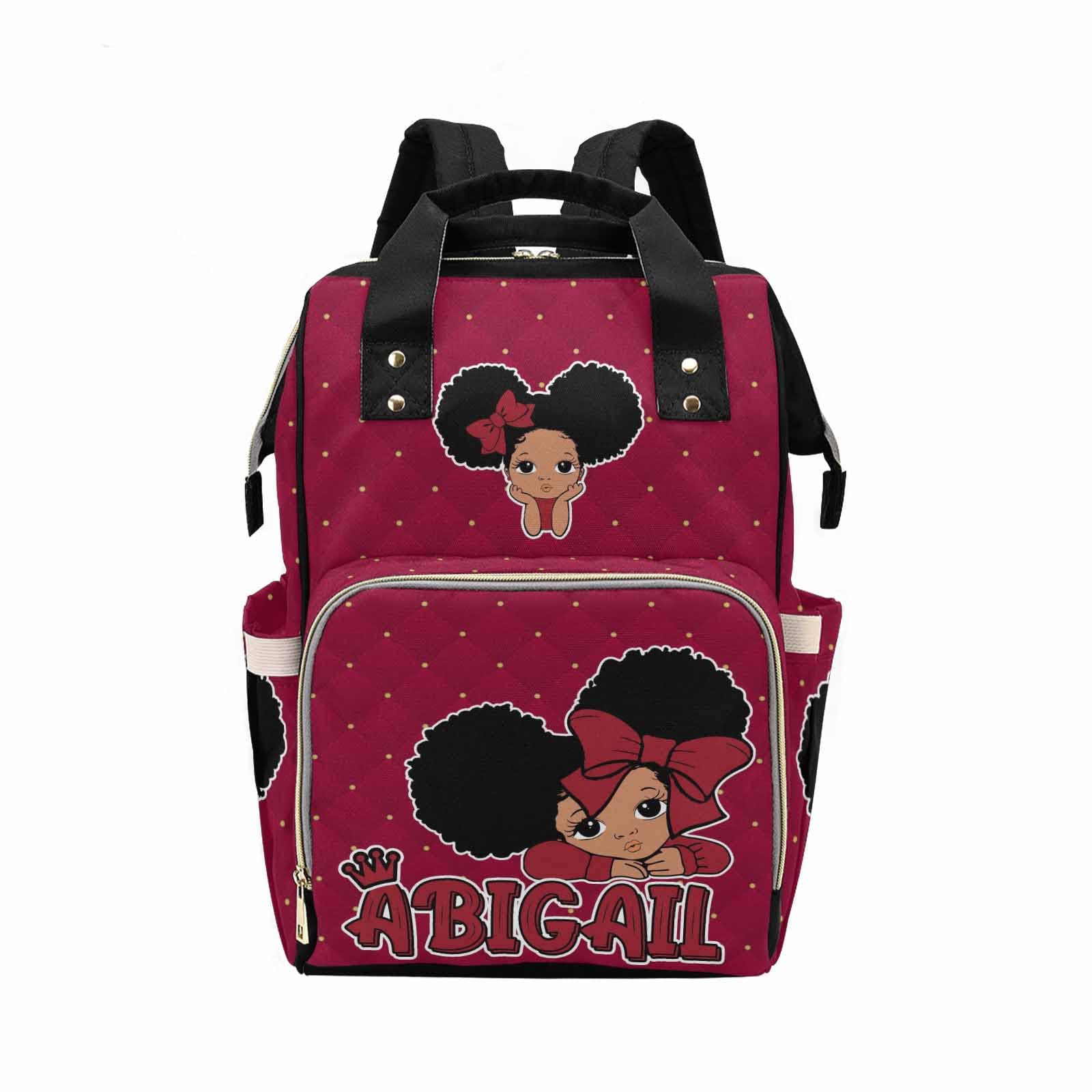 M YESCUSTOM Custom Diaper Bag Backpack with Name Personalized Red Mommy Backpack for Women Travel Holiday Gift for Wife