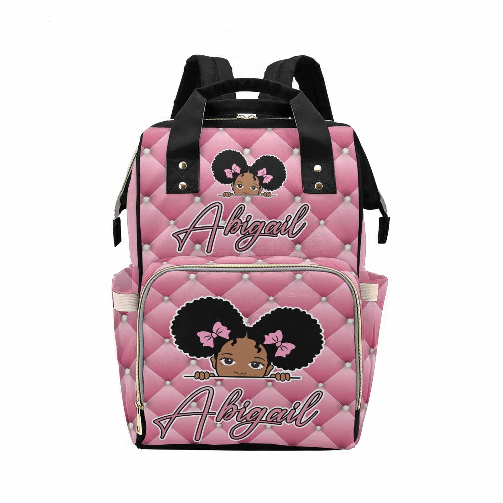 M YESCUSTOM Custom Pink Diaper Bag Backpack with Name Personalized Mommy Backpack for Women Travel Gift for Wife