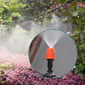 Mist Cooling Automatic Irrigation System, 2023 New Drip Irrigation Kit Cooling Irrigation System, Garden Plant Watering Sprinkler System with Distribution Tubing Hose Adjustable Nozzles (32.8FT/10M)