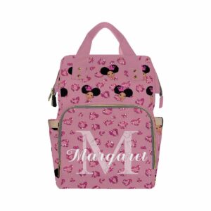 Artsadd Personalized Name Large Capacity Diaper Bags, Peekaboo Princess Heart Glitter Daypack Custom Name Backpack Casual Daypack Bag Nappy Bag Gifts for Daughter Granddaughter