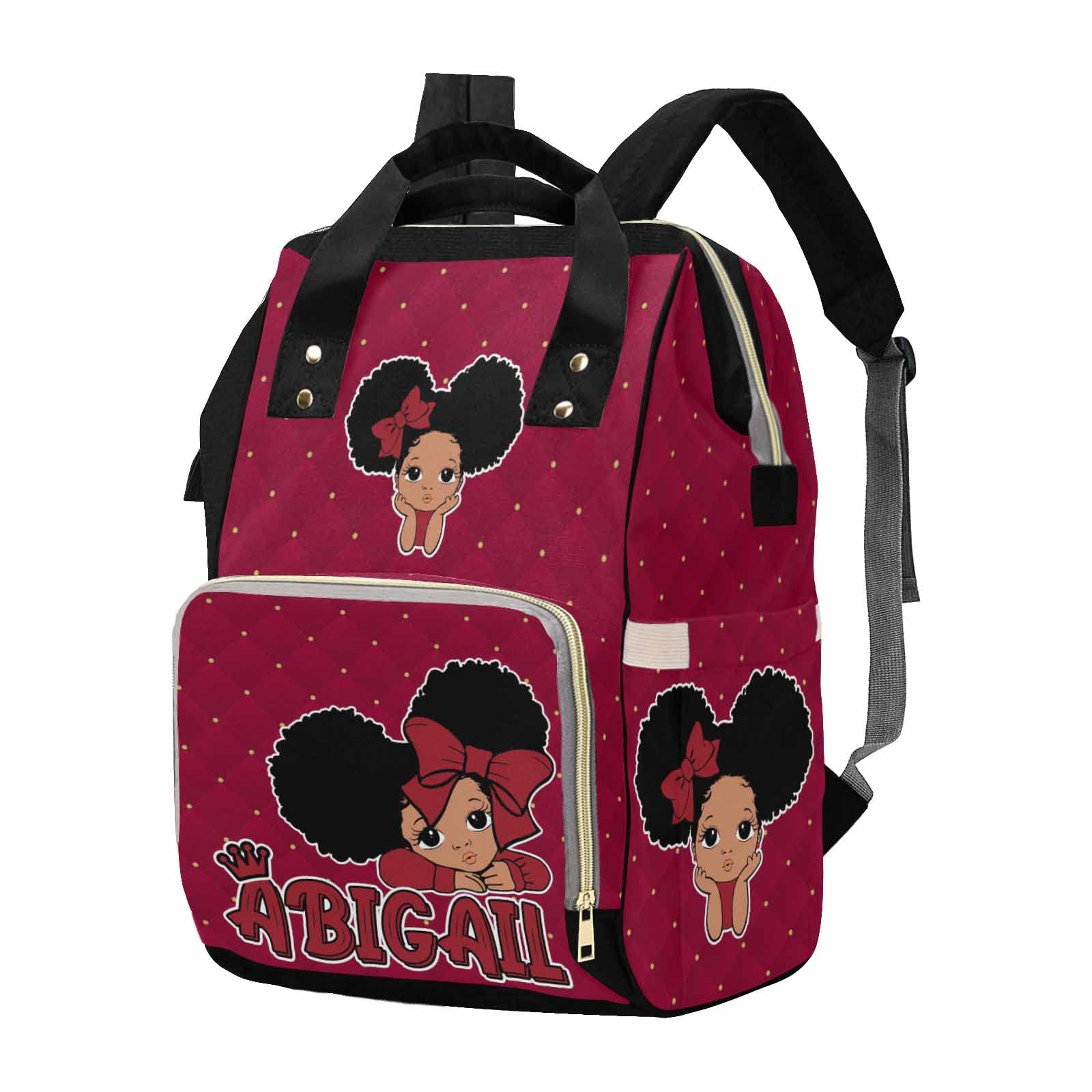 M YESCUSTOM Custom Diaper Bag Backpack with Name Personalized Red Mommy Backpack for Women Travel Holiday Gift for Wife