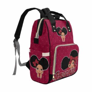 M YESCUSTOM Custom Diaper Bag Backpack with Name Personalized Red Mommy Backpack for Women Travel Holiday Gift for Wife