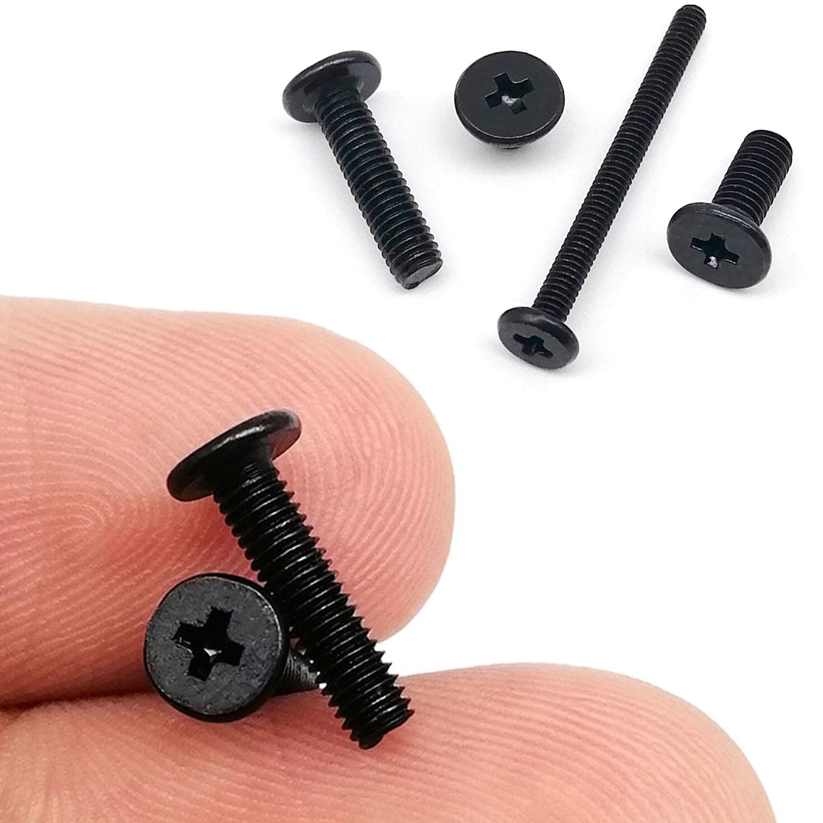 Mutai 50pcs M1.2 M1.4 M1.6 M2 M2.5 M3 M4 Black Small Phillips Ultra Thin Wafer Flat Head Screw Bolt for Laptop Notebook Phone Glasses (Size : 3mm, Color : M1.4)