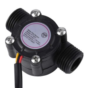 G1/2 (DN15) Water Flow Sensor 1~30L/min Hall Effect Flowmeter Quick Connect for Water Heater Inlet(6.1×3.4cm/2.4×1.3in)