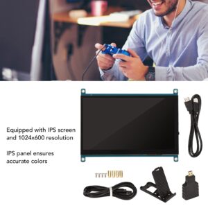 Septpenta for Raspi 7 Inch Screen, 1024X600 Resolution,178 Degree Viewing Angle, Copy Extension and Second Screen Mode 3 Application Mode, HD Multimedia Interface for Raspi 4/3/2/1/BB