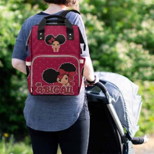 M YESCUSTOM Custom Diaper Bag Backpack with Name Personalized Red Mommy Backpack for Women Travel Holiday Gift for Wife