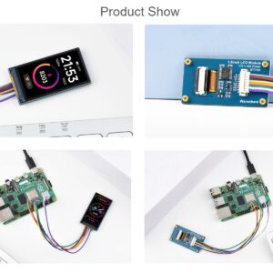 waveshare 1.9inch LCD Display Module 170×320 Resolution 262K Display Colors IPS Screen for Raspberry Pi, Arduino, STM32,Embedded ST7789V2 Driver Chip,SPI Interface